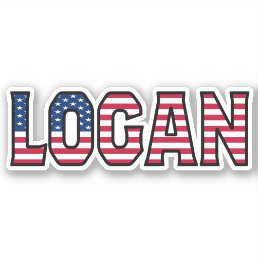 Logan Name Vorname USA Sticker Stickerset (Voorkant)
