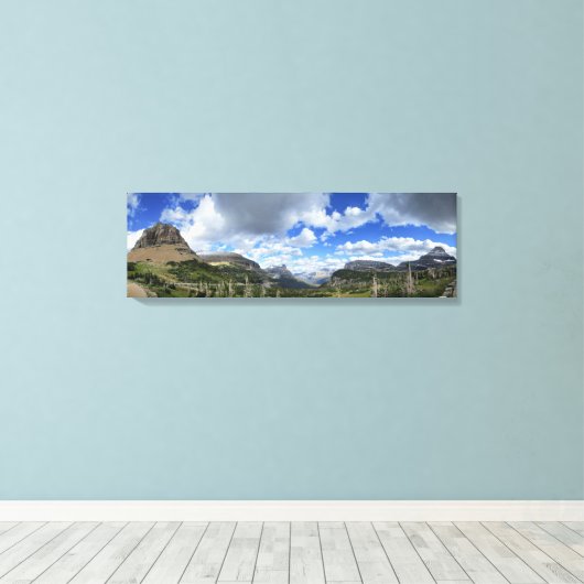 Logan Pass Panorama - Nationaal Park Glacier Canvas Afdruk (Insitu (Houten vloer))