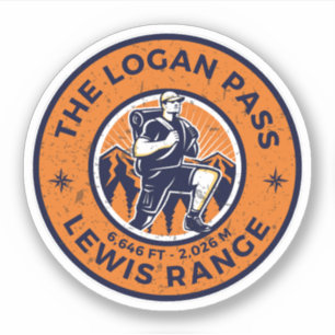 Logan Pass-wandelen, Montana alpien pas Sticker