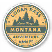 Logan Pass Wandelen, Montana Alpine Pass Sticker (Voorkant)