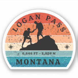 Logan Pass Wandelroute, Montana alpiene bergpas Sticker