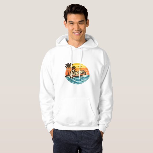 Logan Retro Sunset Naamontwerp Hoodie (Voorkant volledig)