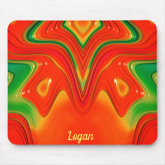 LOGAN ~ Rood groen en geel ontwerp Muismat (Voorkant)