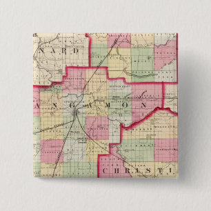 Logan, Sangamon, Christelijke provincies Vierkante Button 5,1 Cm