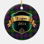 Logan Tartan Aangepaste versiering Keramisch Ornament (Achterkant)