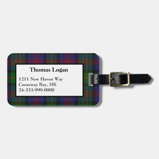 Logan Tartan Plaid Bagagelabel (Voorkant horizontaal)