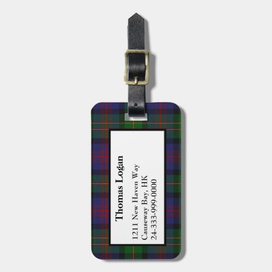 Logan Tartan Plaid Bagagelabel (Voorkant verticaal)