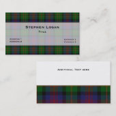 Logan Tartan Plaid Custom Visitekaartje (Voorkant / Achterkant)