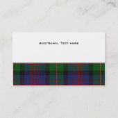 Logan Tartan Plaid Custom Visitekaartje (Achterkant)