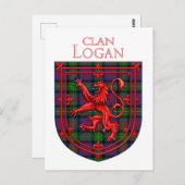 Logan Tartan Scottish Plaid Lion Rampant Briefkaart (Voorkant / Achterkant)