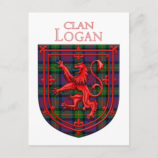 Logan Tartan Scottish Plaid Lion Rampant Briefkaart (Voorkant)