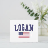 Logan US-vlag Briefkaart (Staand voorkant)