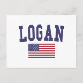 Logan US-vlag Briefkaart (Voorkant)