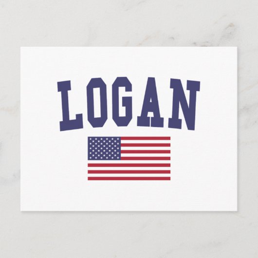 Logan US-vlag Briefkaart (Voorkant)