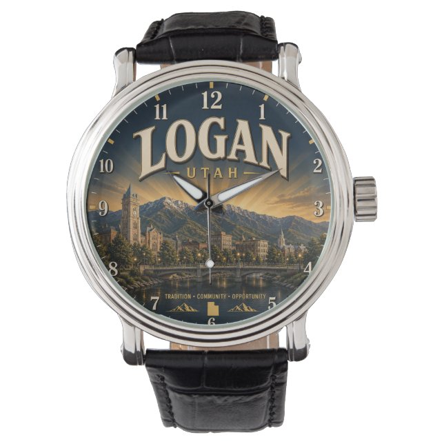 Logan Utah college town Horloge (Voorkant)