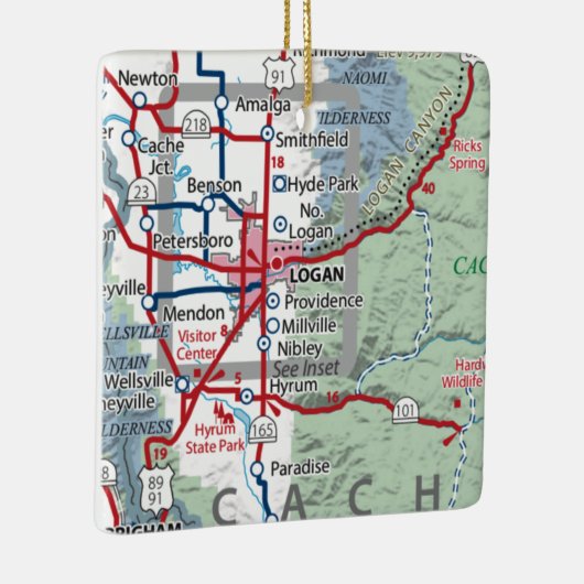 Logan Utah Keramisch Ornament (Rechts)