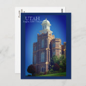 Logan, Utah LDS Tempel Briefkaart (Voorkant / Achterkant)