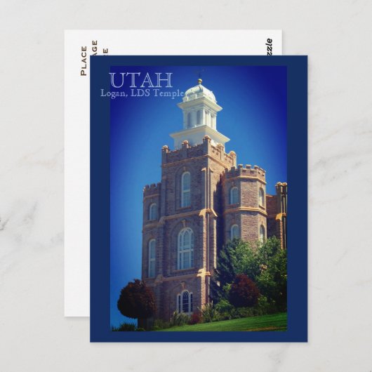 Logan, Utah LDS Tempel Briefkaart (Voorkant / Achterkant)