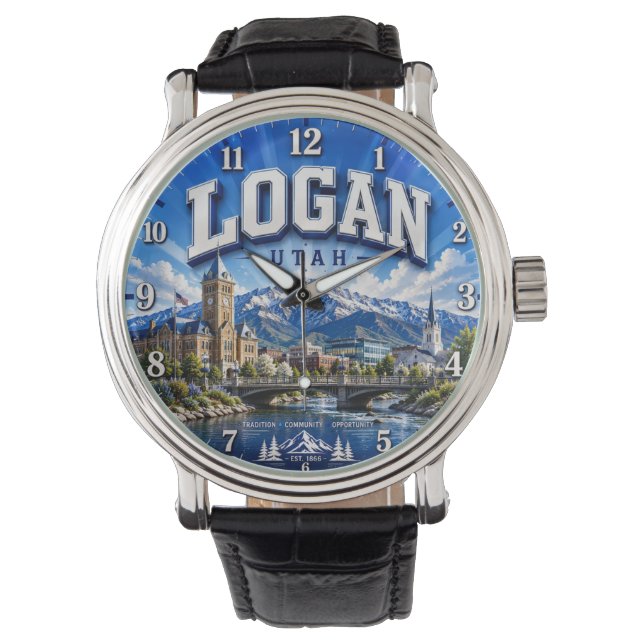 Logan Utah Mountain Horloge (Voorkant)