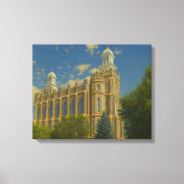 Logan Utah Temple Painting™ LDS Muurschildering Ca Canvas Afdruk