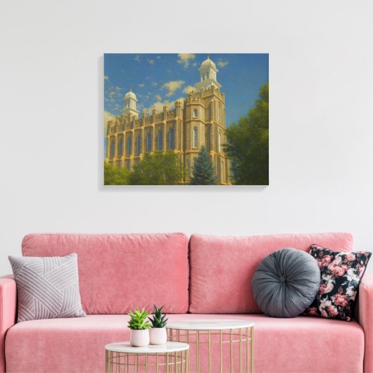 Logan Utah Temple Painting™ LDS Muurschildering Ca Canvas Afdruk (Insitu (Woonkamer))