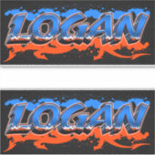 Logan Vorname Name Graffiti Aufkleber Sticker (Voorkant)