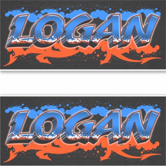 Logan Vorname Name Graffiti Aufkleber Sticker (Voorkant)
