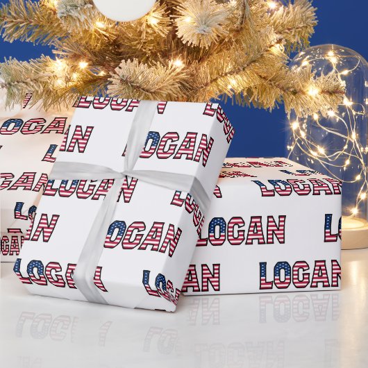 Logan Vorname Name USA US Geschenkpapier Papier (Feestdagen)