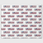 Logan Vorname Name USA US Geschenkpapier Papier (Vlak)