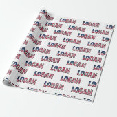 Logan Vorname Name USA US Geschenkpapier Papier (Uitgerold)