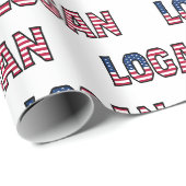 Logan Vorname Name USA US Geschenkpapier Papier (Rol Hoek)