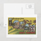 Logan, West Virginia - Grote Letter-scènes Briefkaart (Voorkant / Achterkant)