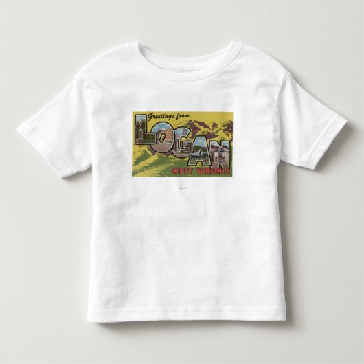 Logan, West Virginia - Grote Letter-scènes Kinder Shirts (Voorkant)