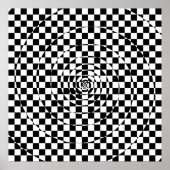 Logarithmic Spiral Checkered Pattern Poster (Voorkant)