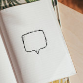 logboek met tekstballon rubberstempel