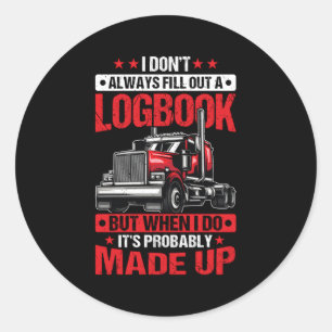 Logboek Trucker Vrachtwagenchauffeur Trucking Paps Ronde Sticker