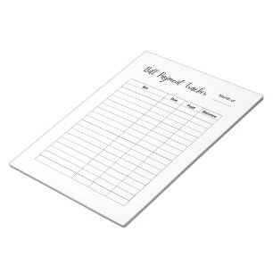 Logboek voor het bijhouden van maandelijkse rekeni notitieblok
