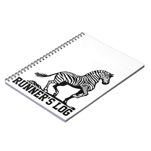 Logboek zwart-wit van zebra Runner Notitieboek (Linkerzijde)