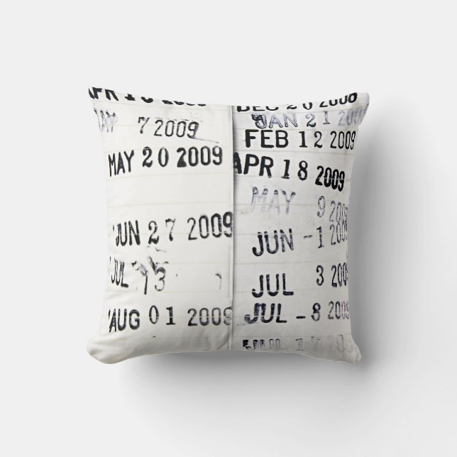 Logboekdatumstamp Pillow Kussen (Voorkant)