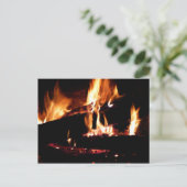 Logboeken in de vuurfoto van de Fireplace Briefkaart (Staand voorkant)