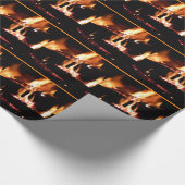 Logboeken in de vuurfoto van de Fireplace Cadeaupapier (Hoek)