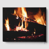 Logboeken in de vuurfoto van de Fireplace Gastenboek (Achterkant)