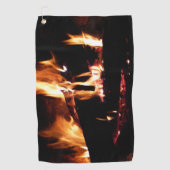 Logboeken in de vuurfoto van de Fireplace Golfhanddoek (Voorkant)