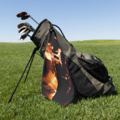 Logboeken in de vuurfoto van de Fireplace Golfhanddoek (Groen)