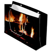 Logboeken in de vuurfoto van de Fireplace Groot Cadeauzakje (Voorkant Gekanteld)