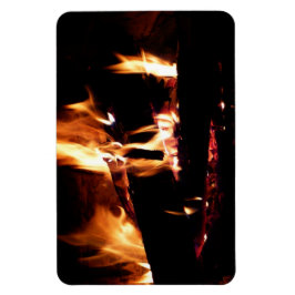 Logboeken in de vuurfoto van de Fireplace Magneet