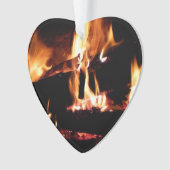 Logboeken in de vuurfoto van de Fireplace Ornament (voorkant)