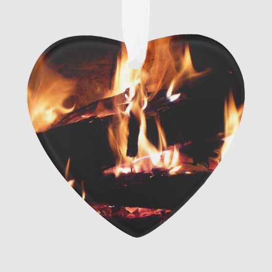 Logboeken in de vuurfoto van de Fireplace Ornament (voorkant)