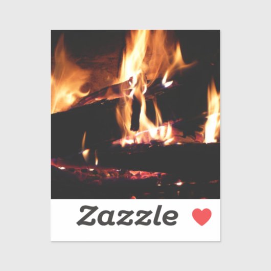 Logboeken in de vuurfoto van de Fireplace Sticker (Vel)