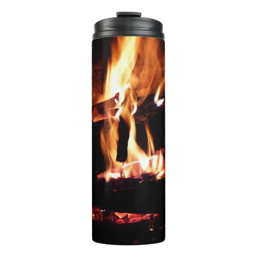 Logboeken in de vuurfoto van de Fireplace Thermosbeker (Voorkant)